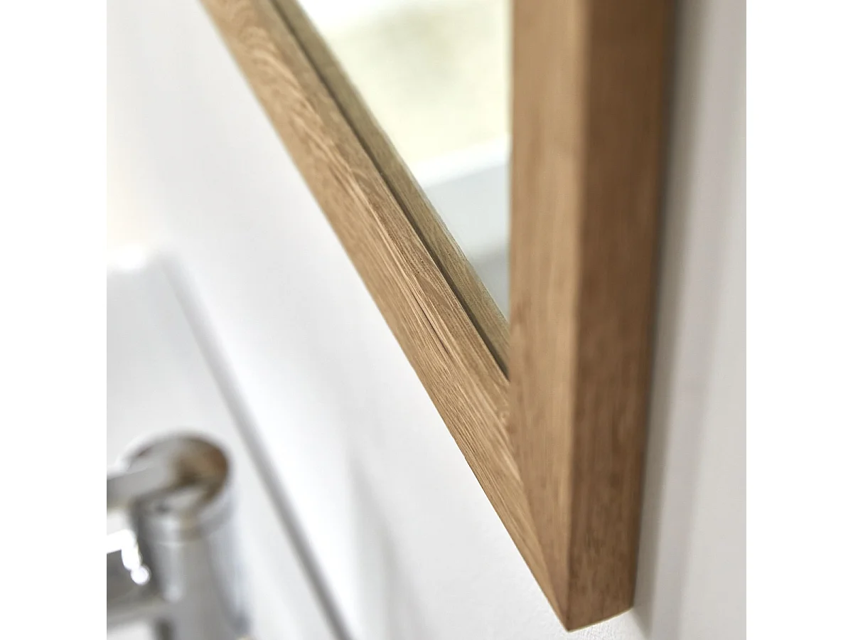 Spiegel aus Eichenholz Badezimmerspiegel Eiche massiv 70 x 50 cm neu Tikamoon