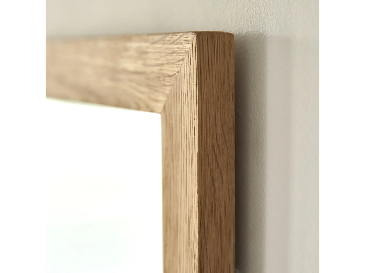 Spiegel aus Eichenholz Badezimmerspiegel Eiche massiv 70 x 50 cm neu Tikamoon