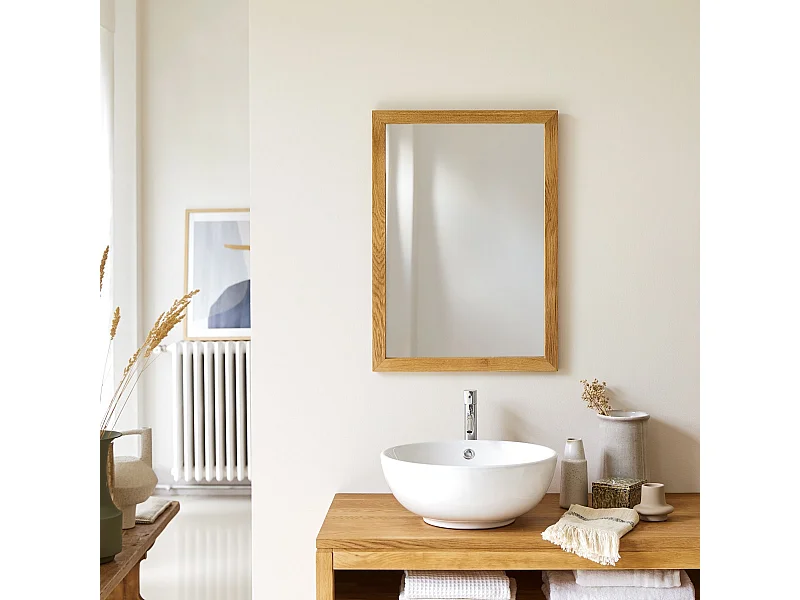 Miroir en bois de chêne Serena 70x50