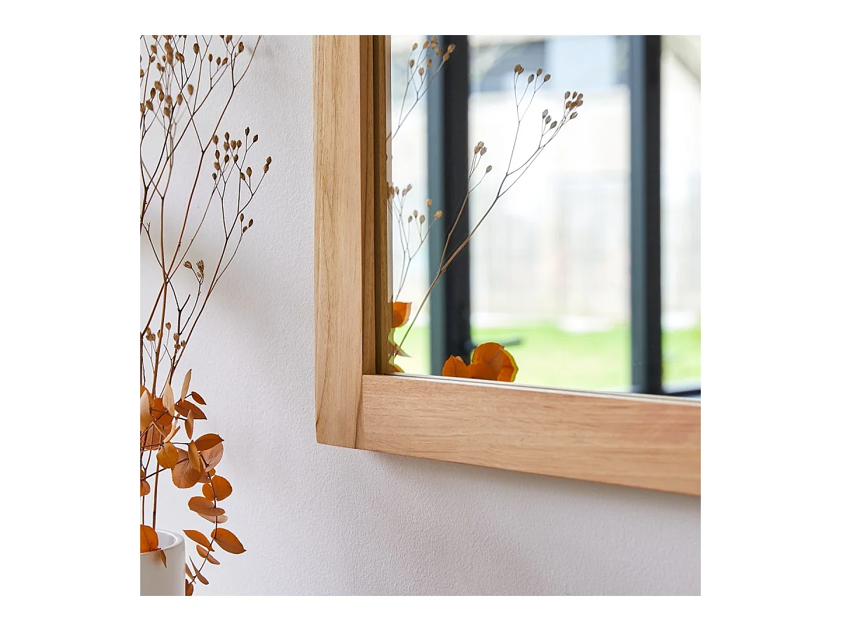 Specchio in teak tek legno massello 70x50cm decorazione accessori bagno