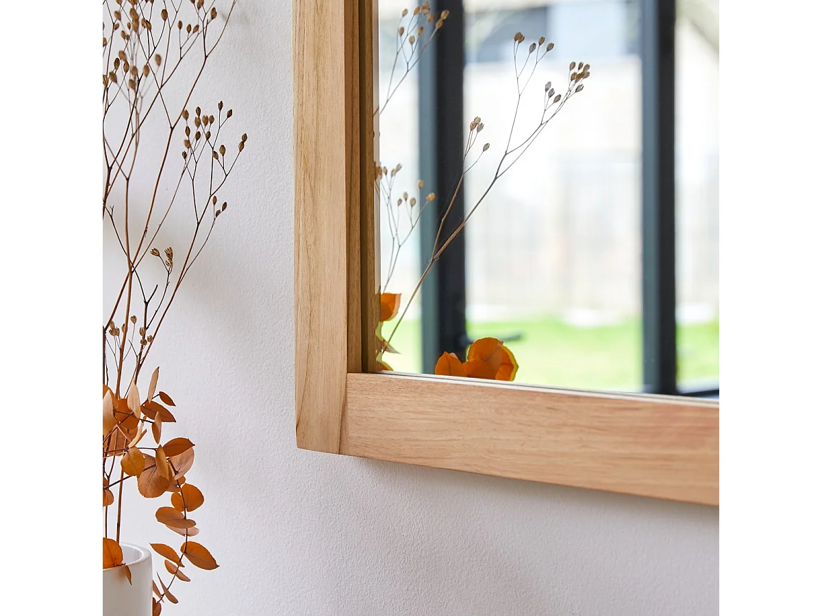 Specchio in teak tek legno massello 70x50cm decorazione accessori bagno