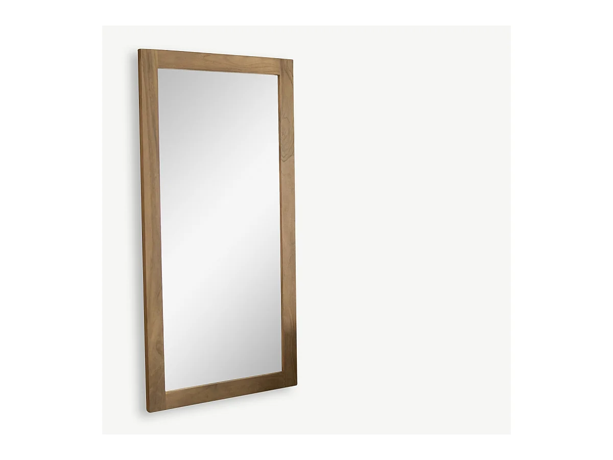 Badezimmerspiegel Wandspiegel Spiegel 100x50 Bad massivem Teakholz Teak massiv