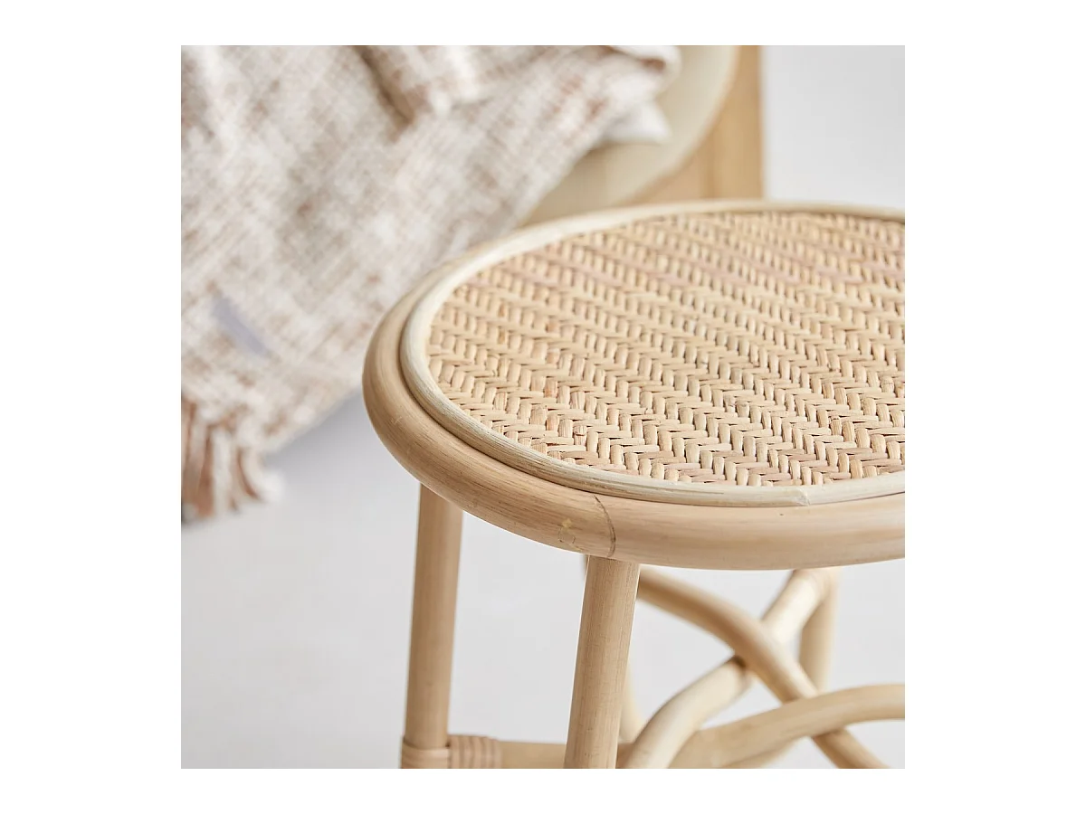 Bout de canapé en tiges de rotin 40 Lina