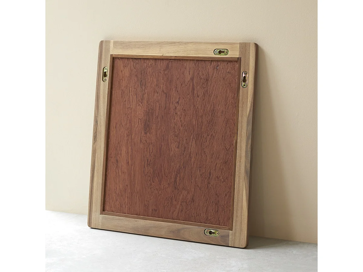 Spiegel aus massivem Akazienholz 55,5x50 Lila