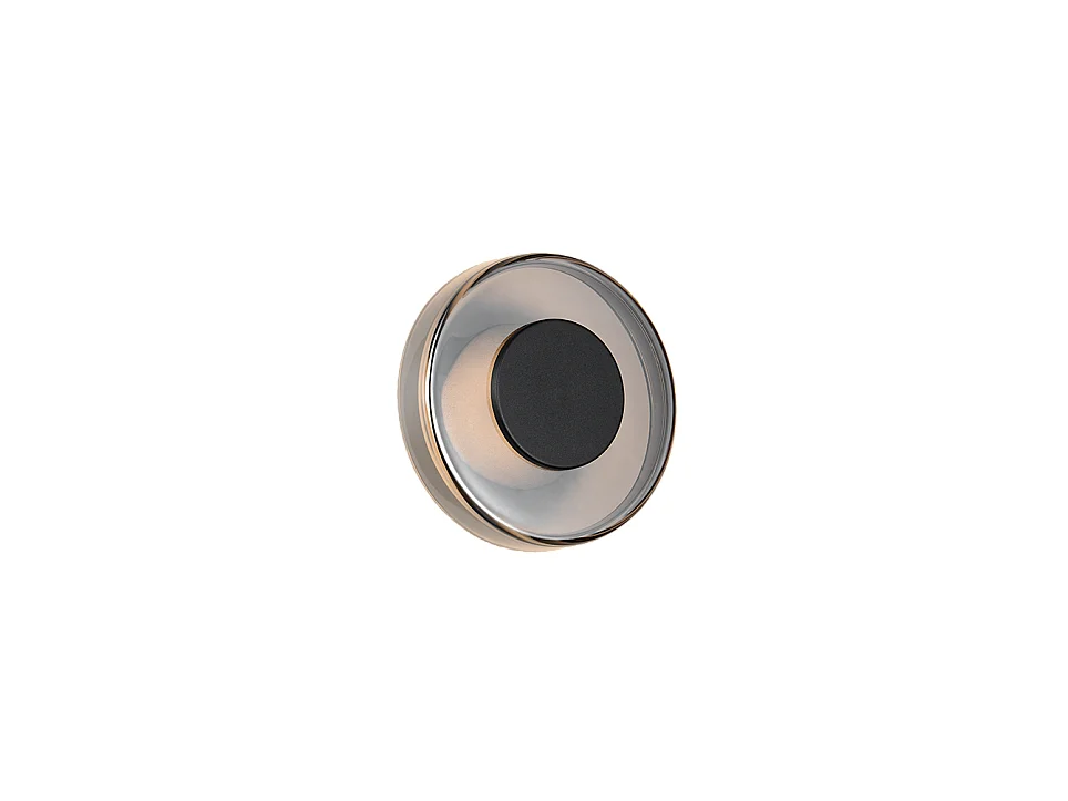 Applique LED, metallo, nero opaco, 22x22x11,5 cm, Celeste