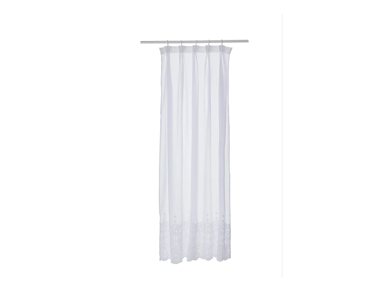 RIDEAU BRODÉ Charlote Blanc Moyen 140 x 250