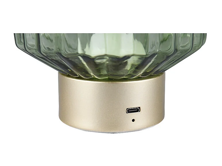 Lampe de table rechargeable en verre et métal Lord
