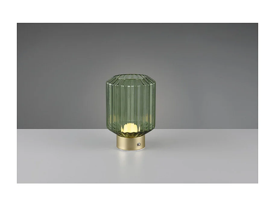 Lampe de table rechargeable en verre et métal Lord