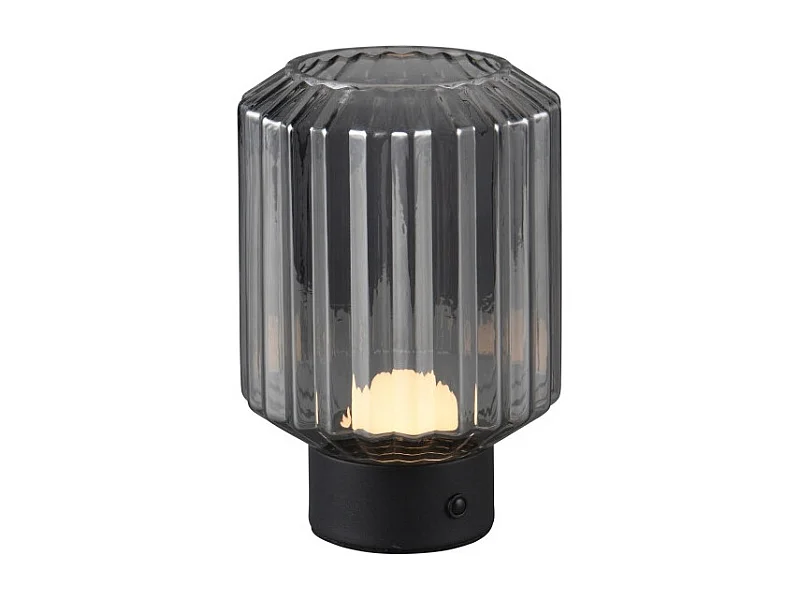 Lampe de table rechargeable en verre et métal Lord