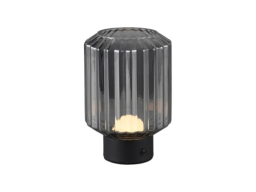 Lampe de table rechargeable en verre et métal Lord
