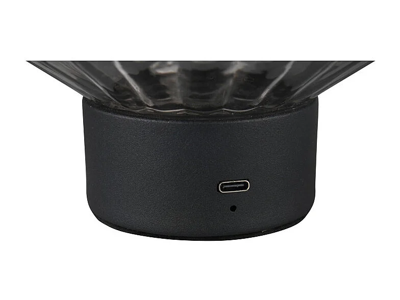 Lampe de table rechargeable en verre et métal Lord