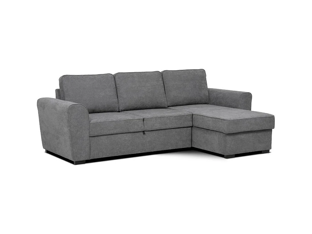 Divano letto penisola Reversibile Aston con contenitore in tessuto grigio 251.5x159.5x86H