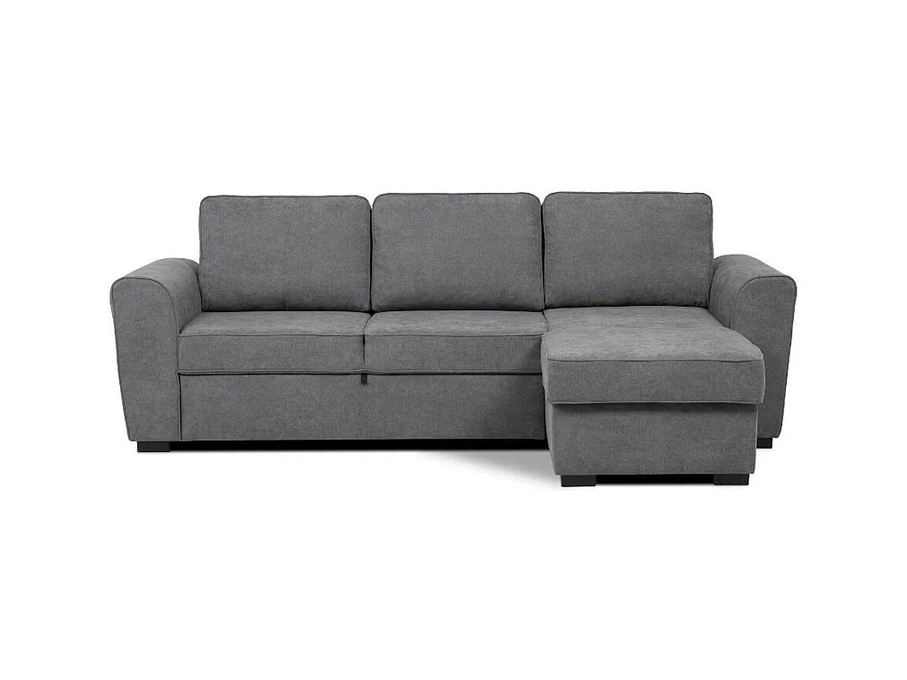 Divano letto penisola Reversibile Aston con contenitore in tessuto grigio 251.5x159.5x86H