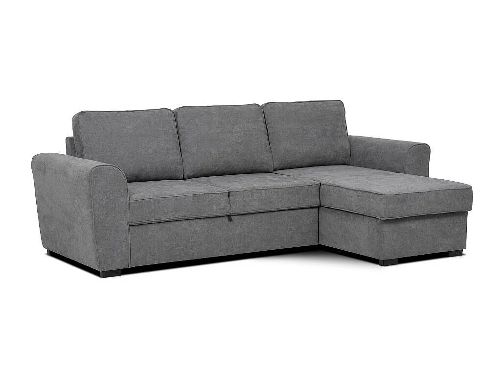 Divano letto penisola Reversibile Aston con contenitore in tessuto grigio 251.5x159.5x86H