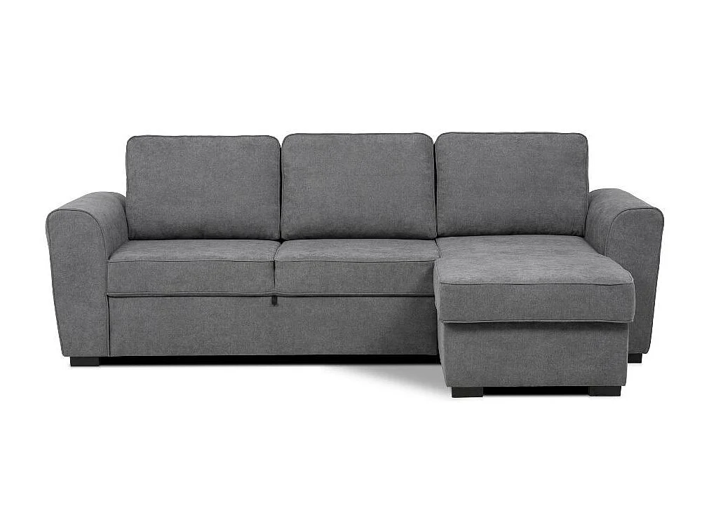 Divano letto penisola Reversibile Aston con contenitore in tessuto grigio 251.5x159.5x86H