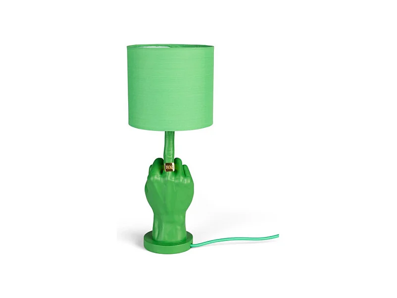 Lampe verte culottée,