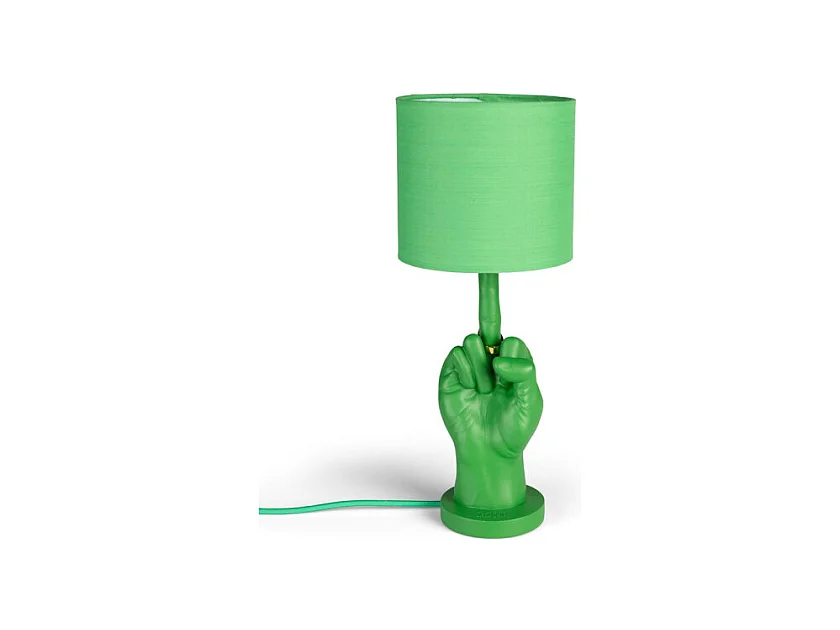 Lampe verte culottée,