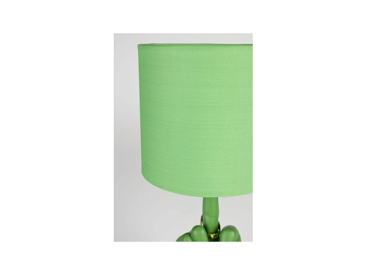 Lampe verte culottée,