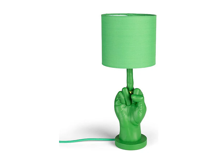 Lampe verte culottée,