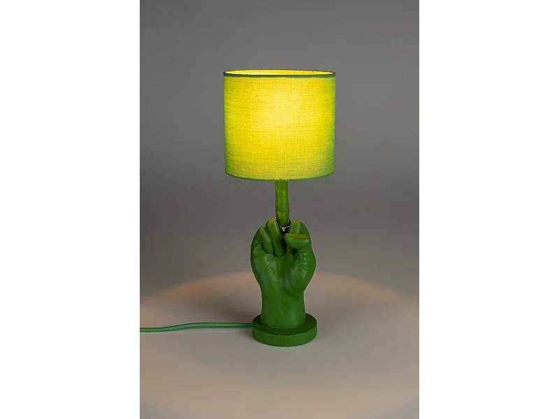 Lampe verte culottée,