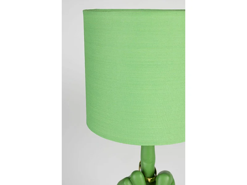 Lampe verte culottée,