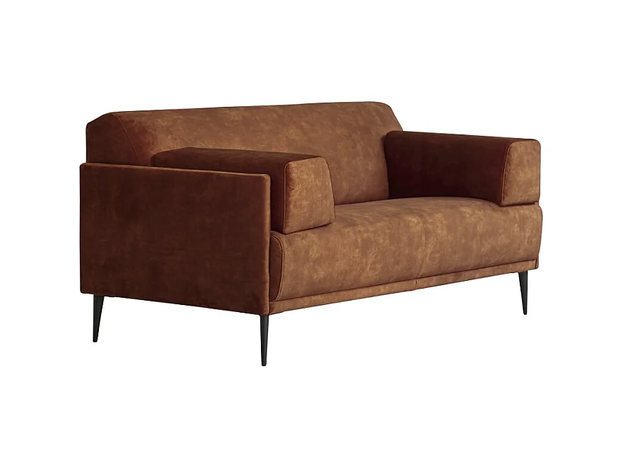 Canapé en velours terracotta 2-3 places Finn, 2 places