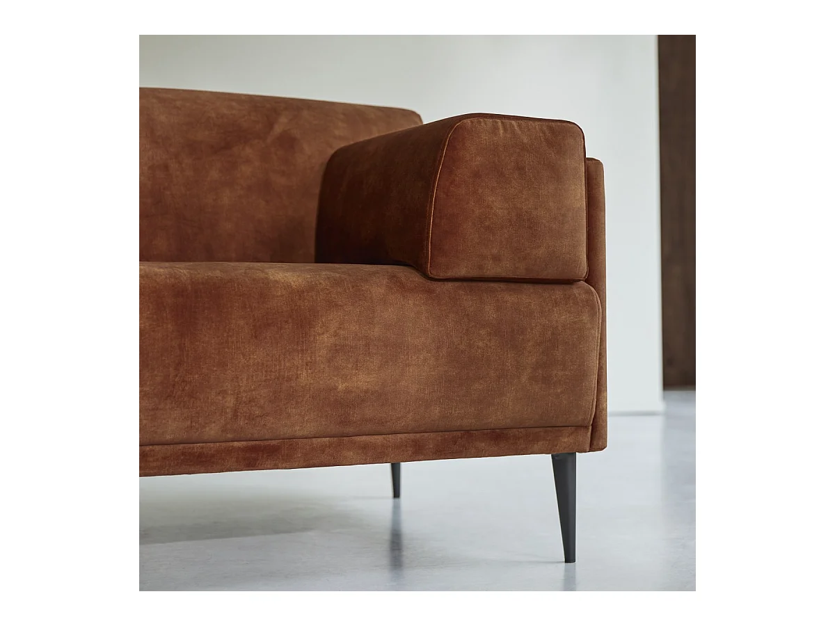 Canapé en velours terracotta 2-3 places Finn, 2 places