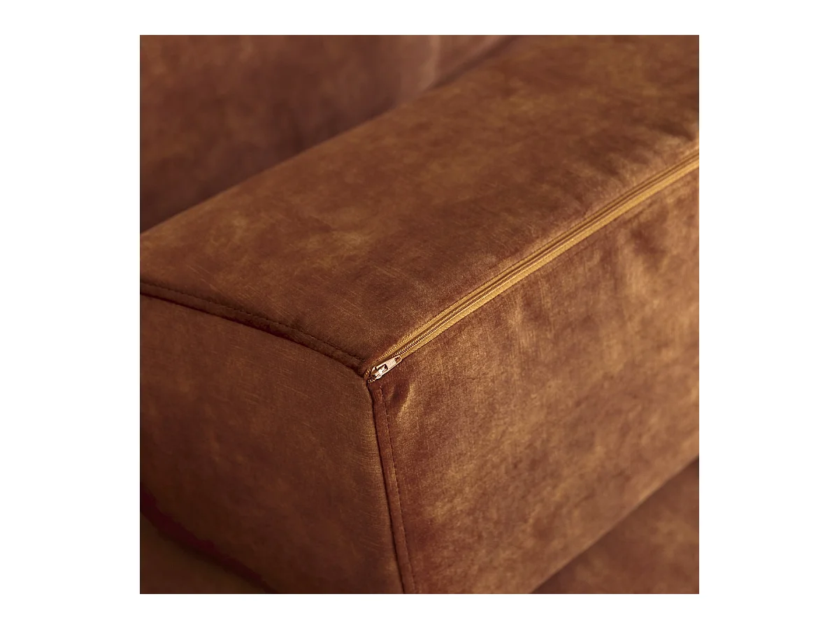 Canapé en velours terracotta 2-3 places Finn, 2 places