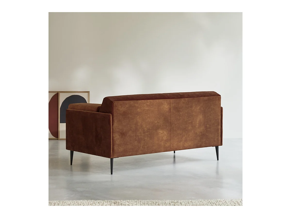Canapé en velours terracotta 2-3 places Finn, 2 places