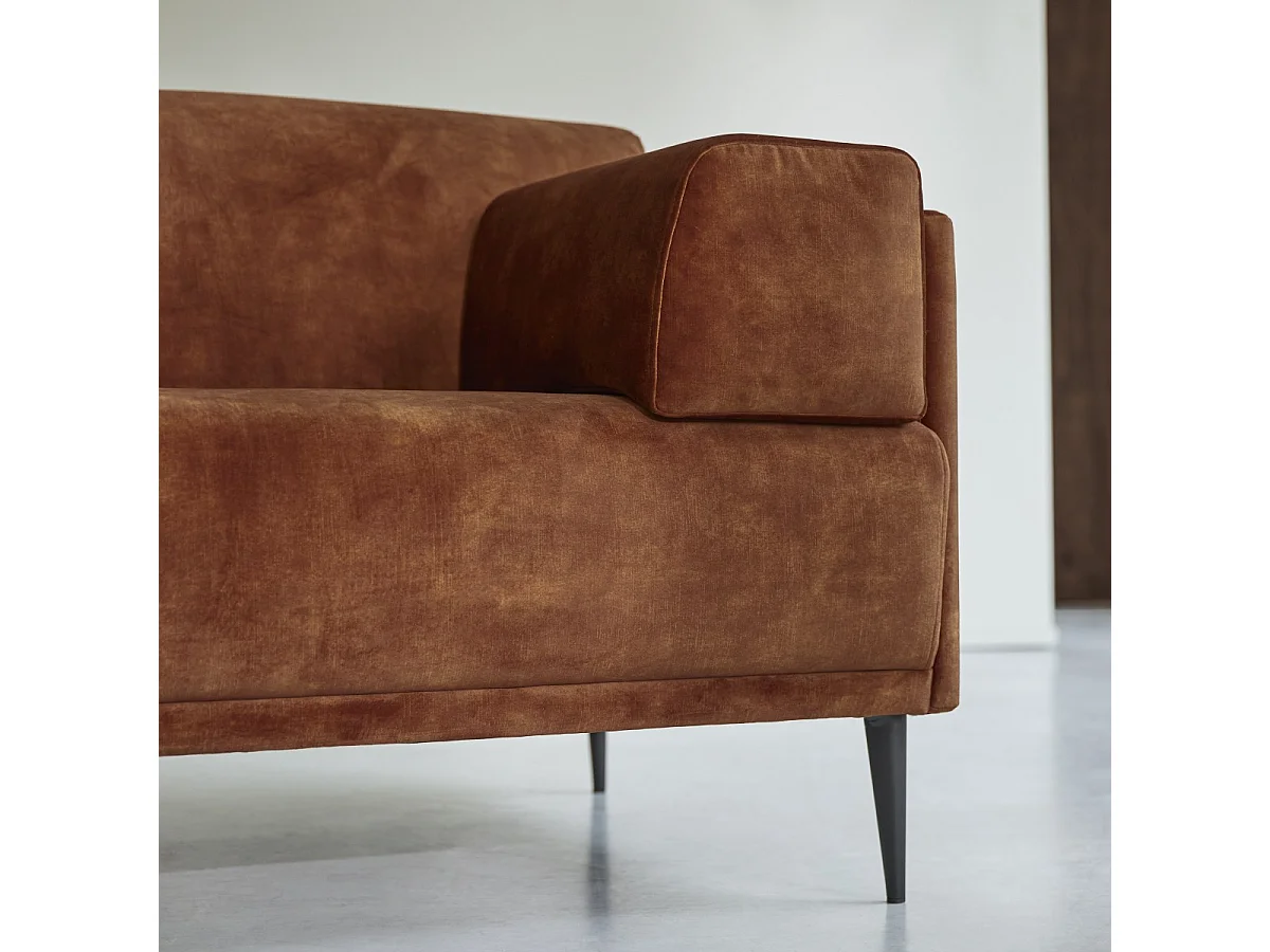 Sofa aus terracottafarbenem Samt Finn, 2-3-Sitzer, 2-Sitzer