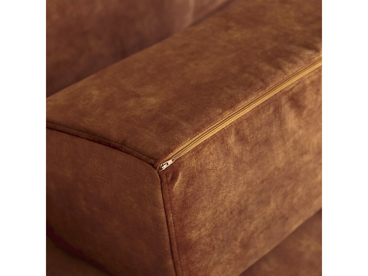 Sofa aus terracottafarbenem Samt Finn, 2-3-Sitzer, 2-Sitzer