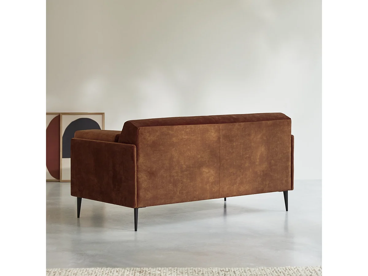 Sofa aus terracottafarbenem Samt Finn, 2-3-Sitzer, 2-Sitzer