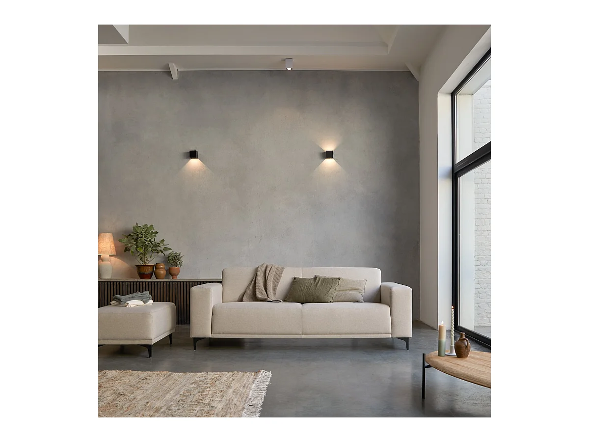 3-Sitzer-Sofa mit ecrufarbenem Stoffbezug ,3-Sitzer