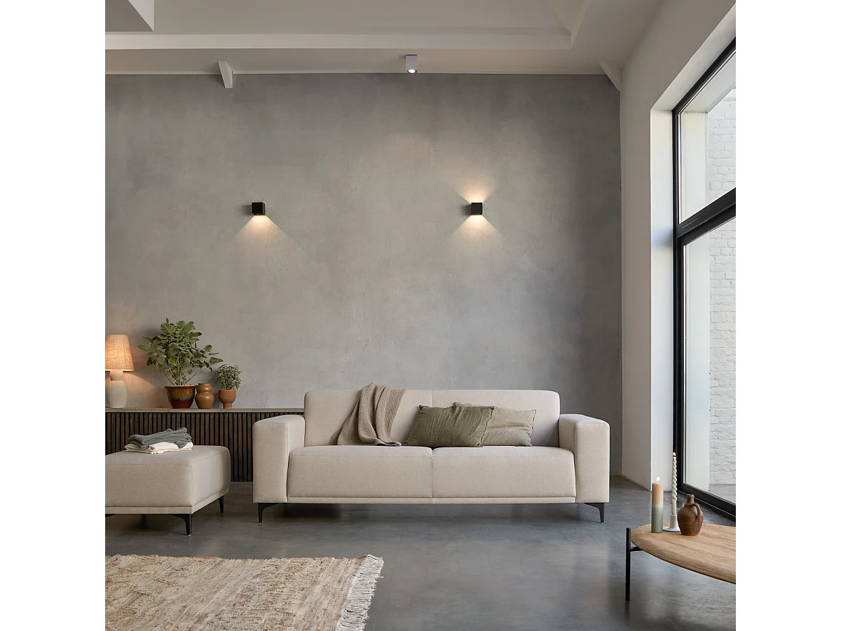 3-Sitzer-Sofa mit ecrufarbenem Stoffbezug ,3-Sitzer