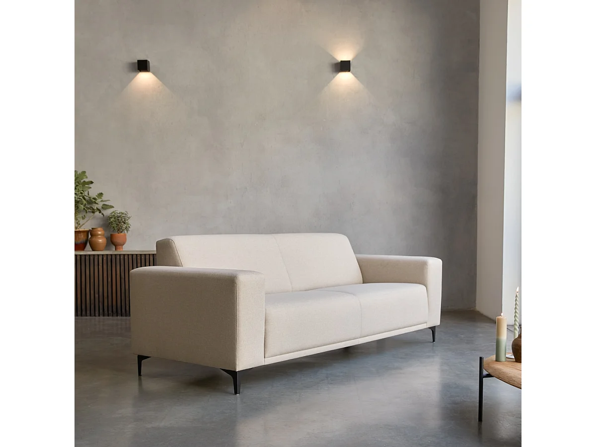 3-Sitzer-Sofa mit ecrufarbenem Stoffbezug ,3-Sitzer