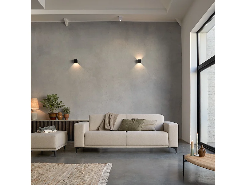 3-Sitzer-Sofa mit ecrufarbenem Stoffbezug ,3-Sitzer