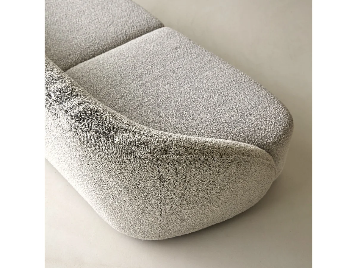 Canapé Soren 2 places en acacia massif et tissu gris