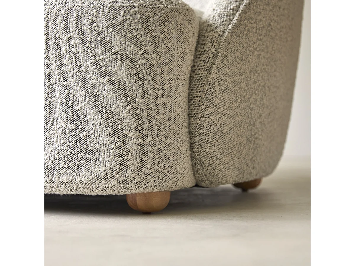 Canapé Soren 2 places en acacia massif et tissu gris