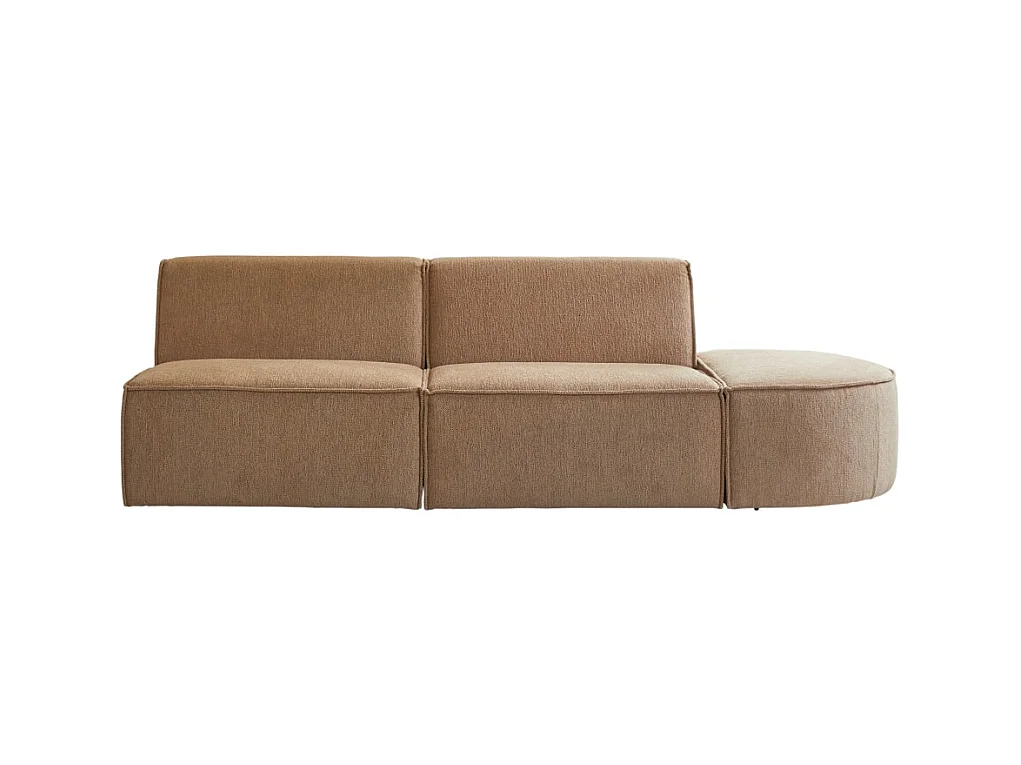 Modulares 2-Sitzer-Sofa Dario aus camelfarbenem Stoff