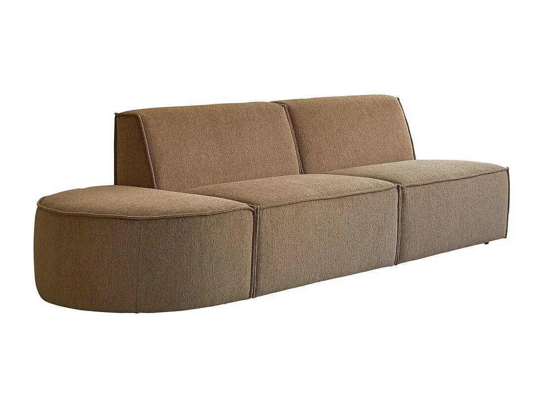 Modulares 2-Sitzer-Sofa Dario aus camelfarbenem Stoff