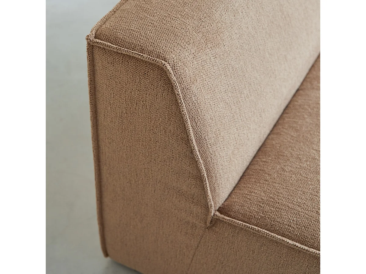 Modulares 2-Sitzer-Sofa Dario aus camelfarbenem Stoff