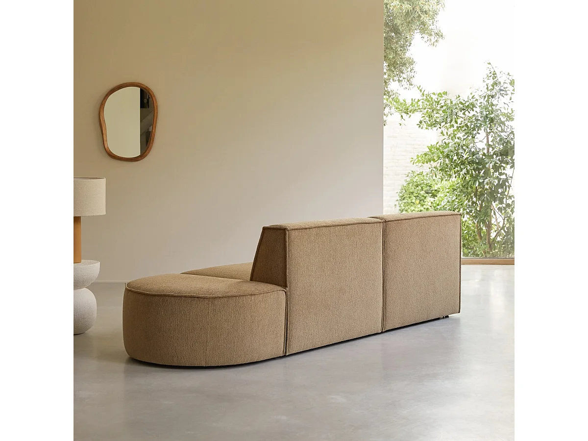 Modulares 2-Sitzer-Sofa Dario aus camelfarbenem Stoff