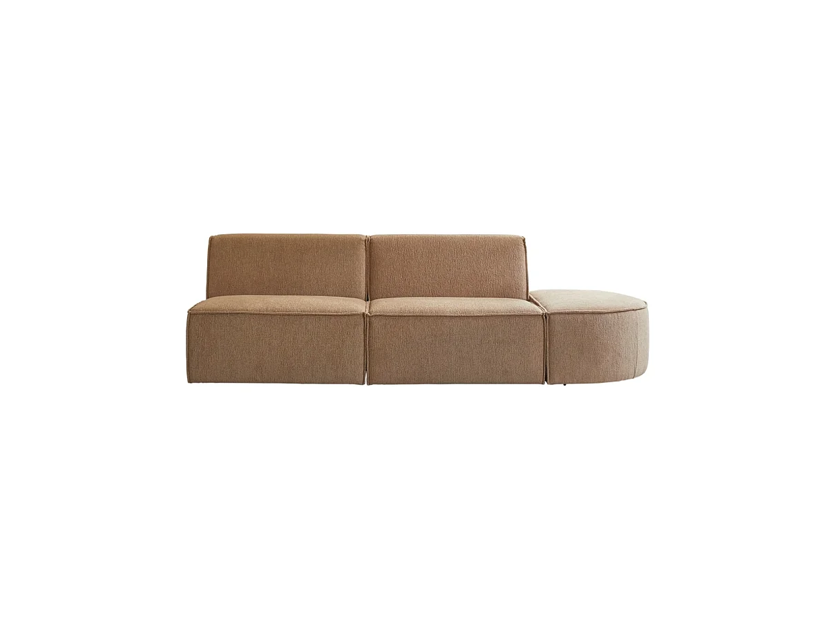 Seduta modulabile Dario a 2 posti in tessuto cammello