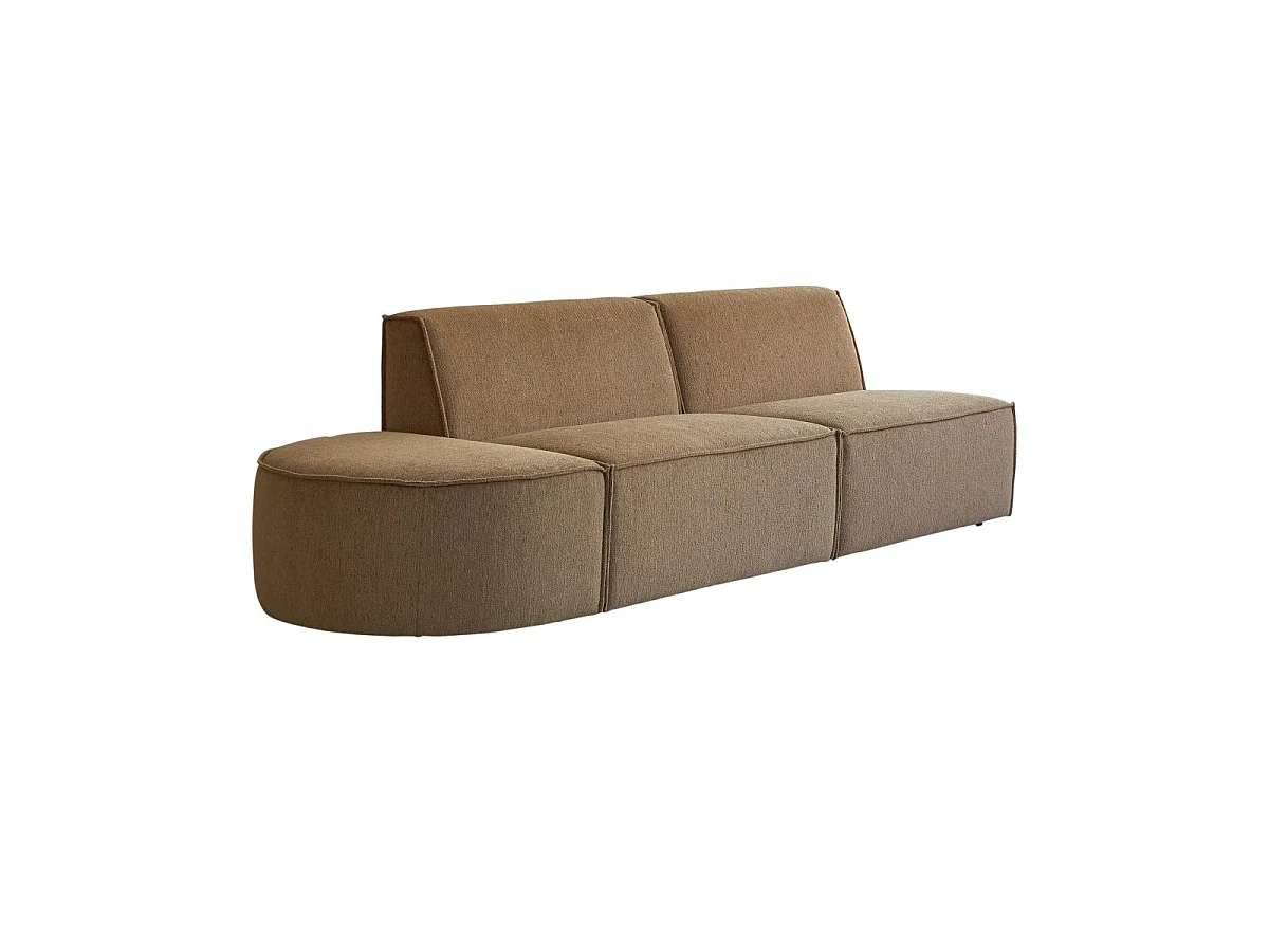 Seduta modulabile Dario a 2 posti in tessuto cammello