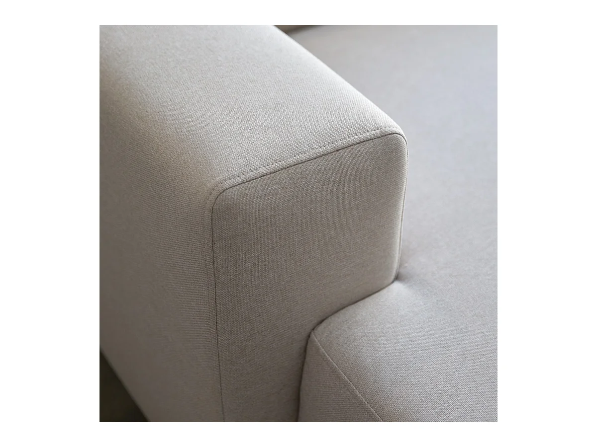 Divano angolare sinistro in tessuto ecru 300 x 150 cm Lars, 5 posti