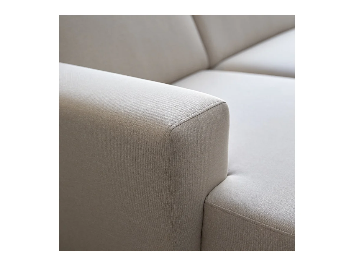 Divano angolare sinistro in tessuto ecru 300 x 150 cm Lars, 5 posti