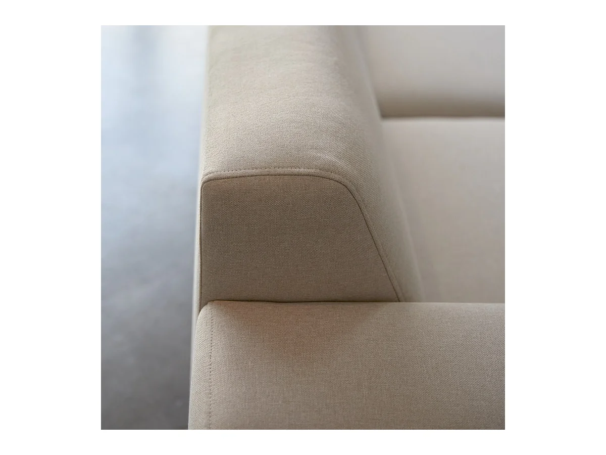 Divano angolare sinistro in tessuto ecru 300 x 150 cm Lars, 5 posti