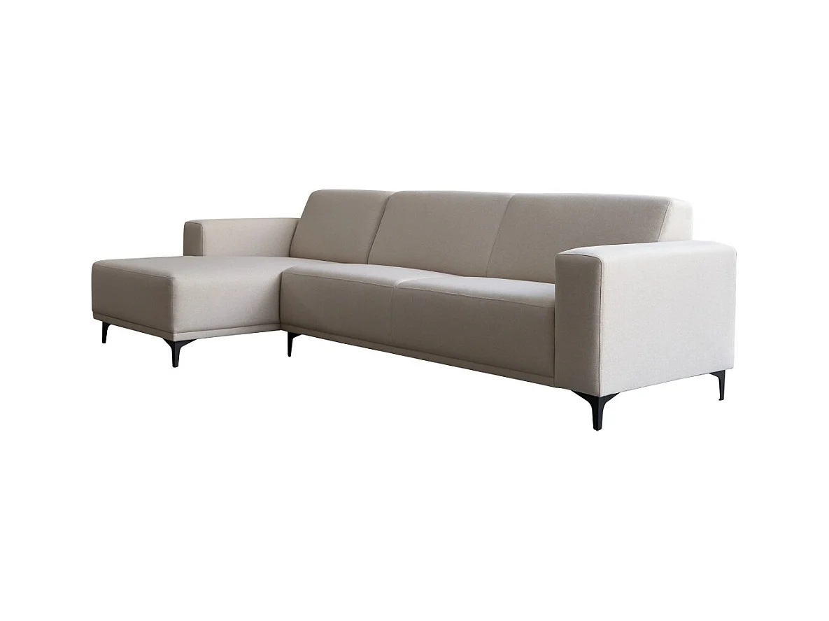 Divano angolare sinistro in tessuto ecru 300 x 150 cm Lars, 5 posti