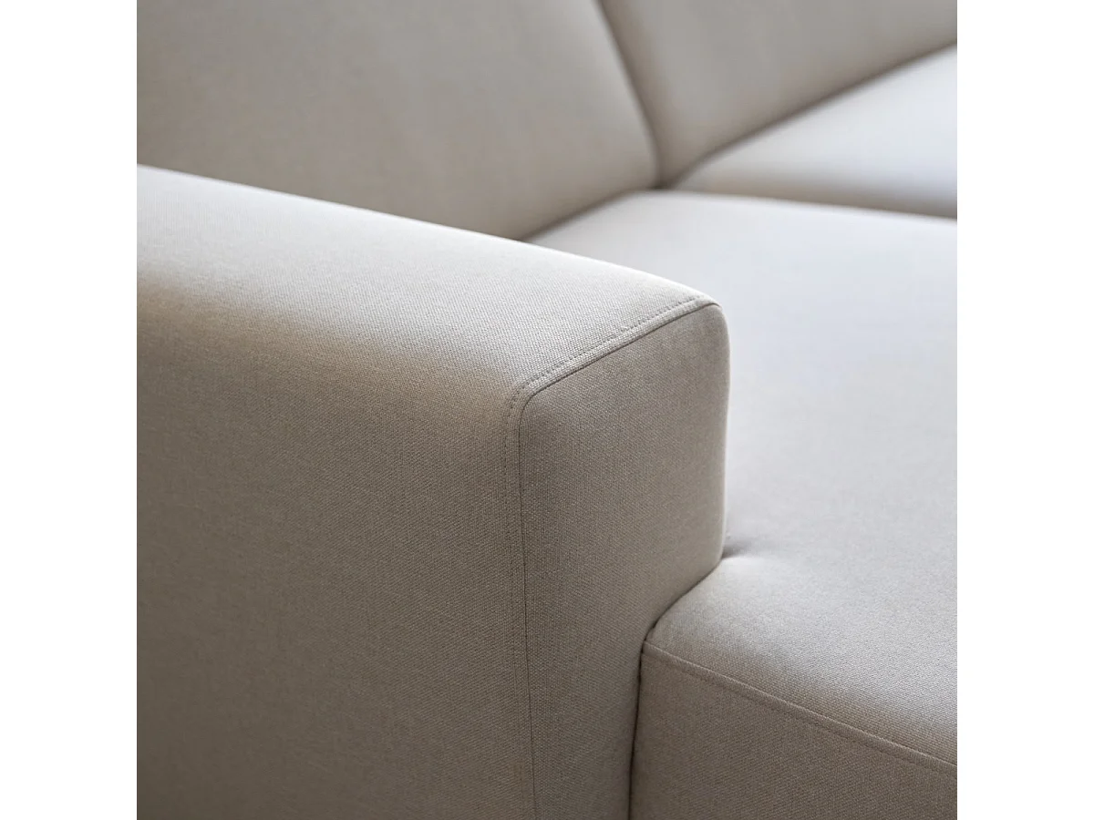 Ecksofa Lars mit Eckelement links und ecrufarbenem Stoffbezug 300 x 150 cm ,5-Sitzer