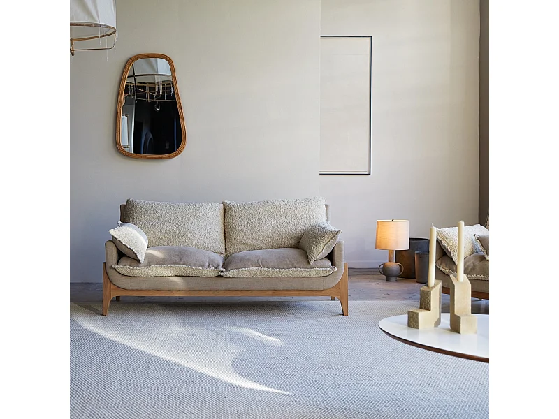 Woodnest Sofa mit Leinenbezug ,2-Sitzer